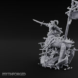 Tattered Banner Sword Thrusting Mutated Undead Pirate Captain Miniature for Dungeons and Dragons, Pathfinder or other TTRPGs