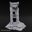 Tattered-Canopy Stair-Stepped Ruined Castle Tower Miniature for Dungeons and Dragons, Pathfinder or other TTRPGs