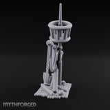 Tattered-Flag Skull-Strewn Tribal Crow's Nest Mast Scene Miniature for Dungeons and Dragons, Pathfinder or other TTRPGs