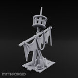 Tattered-Flag Skull-Strewn Tribal Crow's Nest Mast Scene Miniature for Dungeons and Dragons, Pathfinder or other TTRPGs
