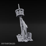 Tattered-Flag Skull-Strewn Tribal Crow's Nest Mast Scene Miniature for Dungeons and Dragons, Pathfinder or other TTRPGs