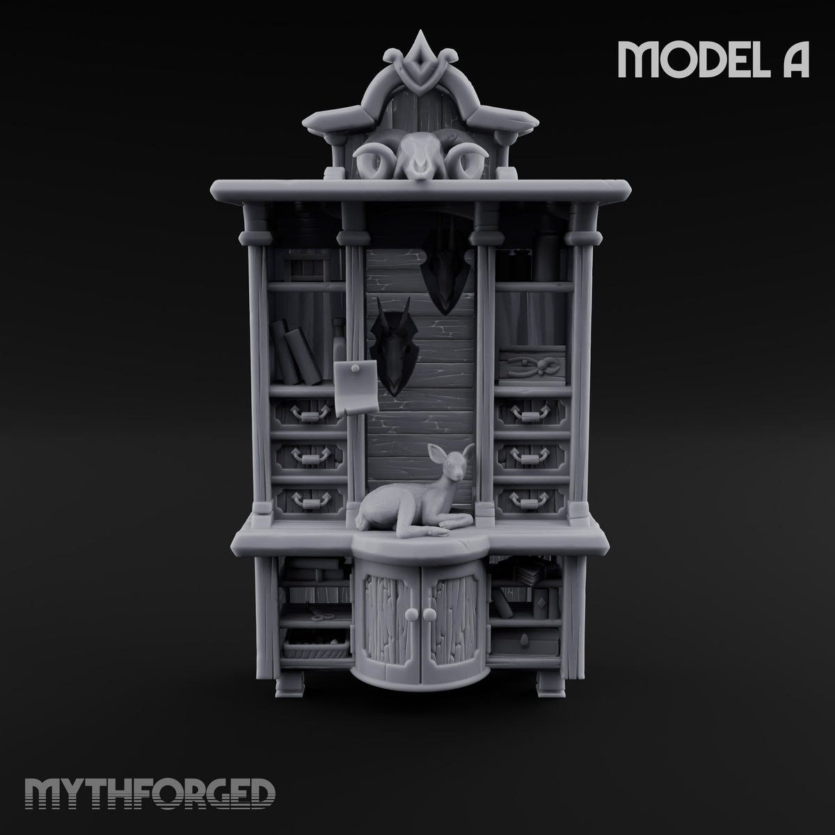 Stuffed Bears Wooden Taxidermist Shop Furniture Set — A
