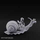 Dapper Snail Rider Halfling Messenger Miniature for Dungeons and Dragons, Pathfinder or other TTRPGs
