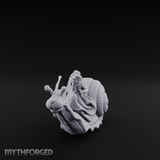 Dapper Snail Rider Halfling Messenger Miniature for Dungeons and Dragons, Pathfinder or other TTRPGs