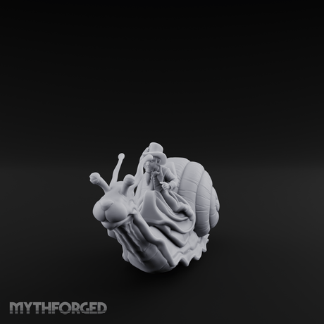 Dapper Snail Rider Halfling Messenger Miniature for Dungeons and Dragons, Pathfinder or other TTRPGs