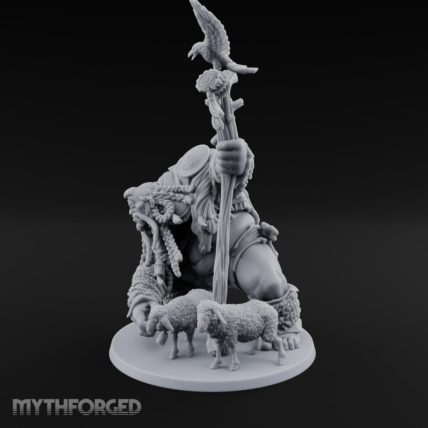 Tending The Flock Cyclops Shepherd Miniature for Dungeons and Dragons, Pathfinder or other TTRPGs