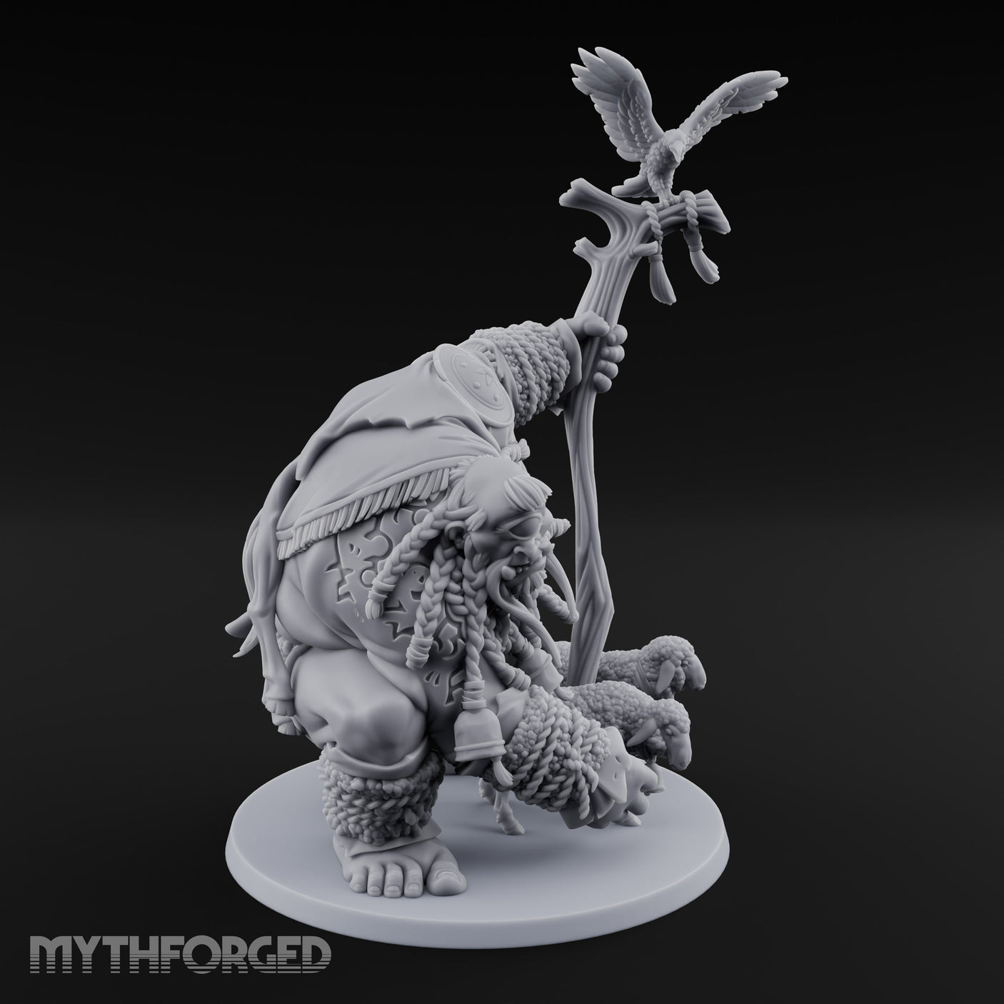 Tending The Flock Cyclops Shepherd Miniature for Dungeons and Dragons, Pathfinder or other TTRPGs