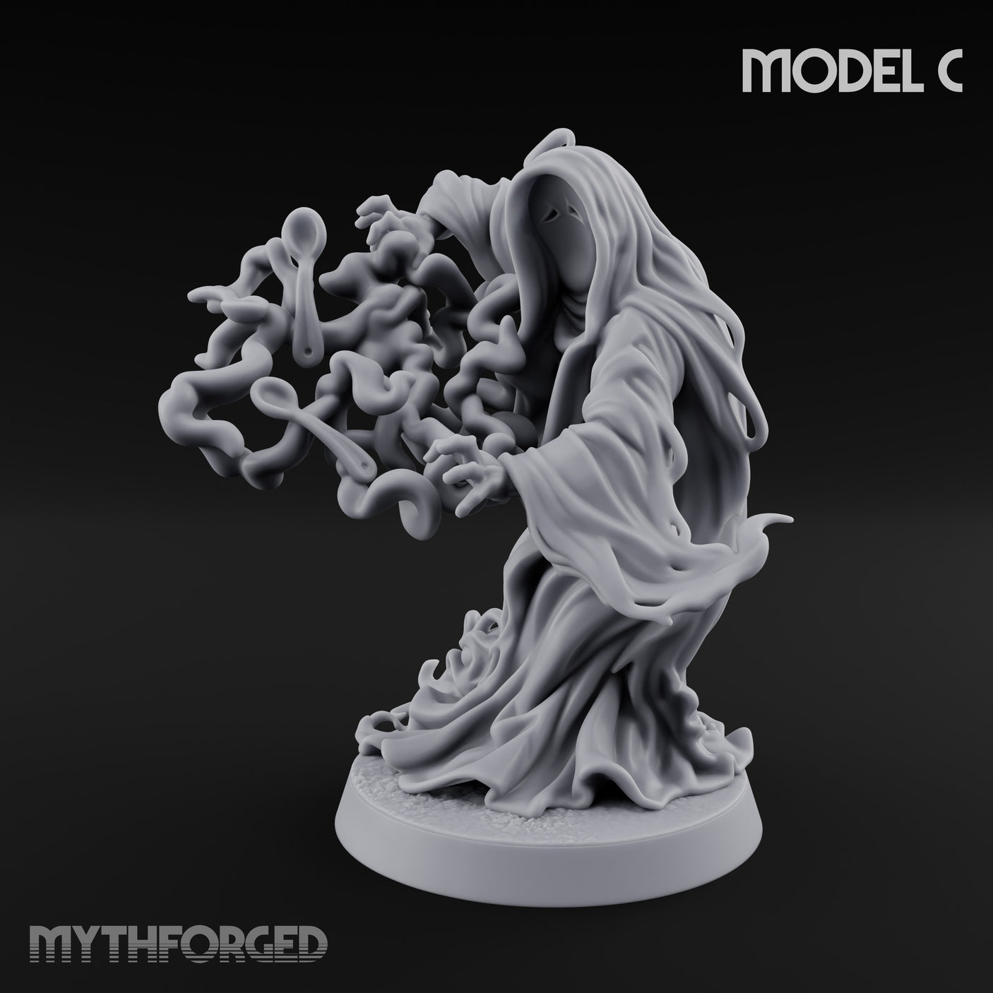 Tendrils Lashing Flinching Spectre C Miniature for Dungeons and Dragons, Pathfinder or other TTRPGs