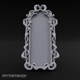 Tentacle-Framed Gothic-Arched Floor Mirror Miniature for Dungeons and Dragons, Pathfinder or other TTRPGs