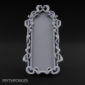 Tentacle-Framed Gothic-Arched Floor Mirror Miniature for Dungeons and Dragons, Pathfinder or other TTRPGs