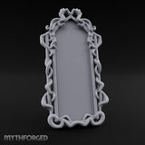 Tentacle-Framed Gothic-Arched Floor Mirror Miniature for Dungeons and Dragons, Pathfinder or other TTRPGs