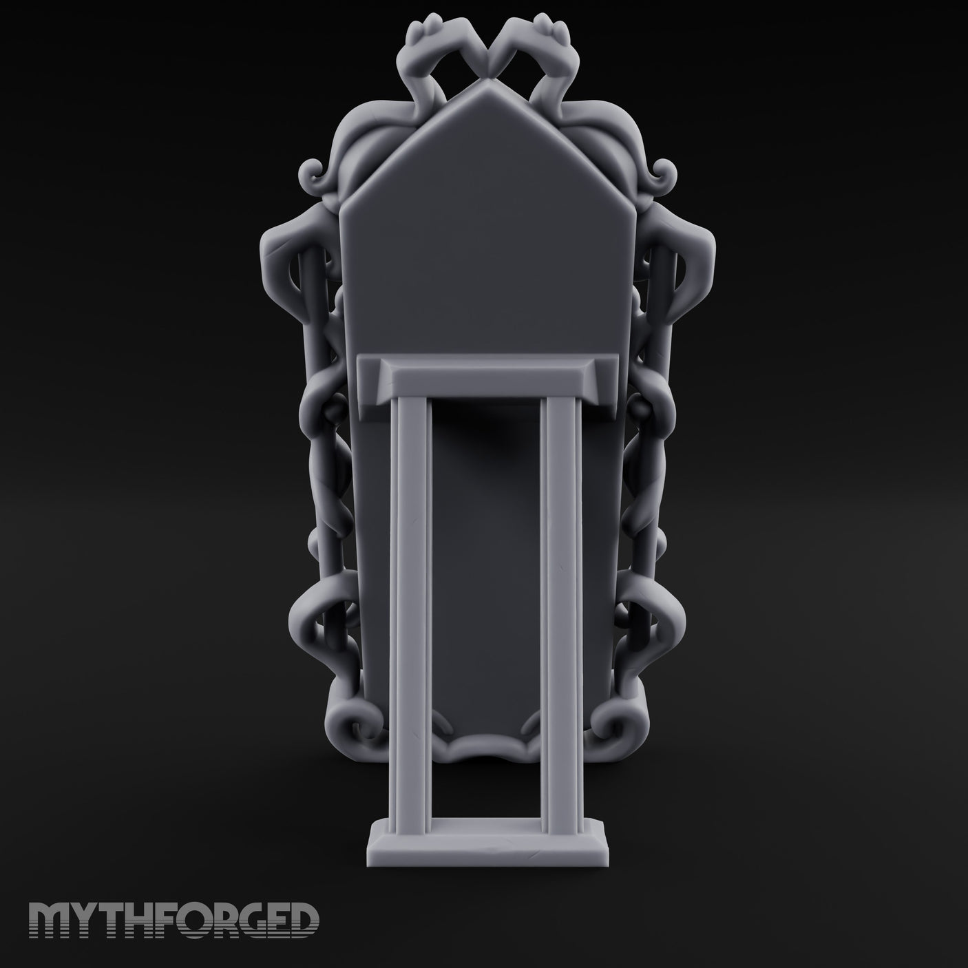 Tentacle-Framed Gothic-Arched Floor Mirror Miniature for Dungeons and Dragons, Pathfinder or other TTRPGs