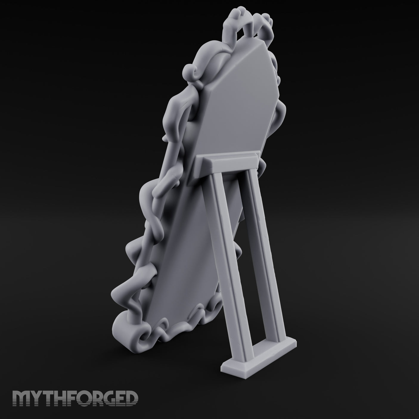 Tentacle-Framed Gothic-Arched Floor Mirror Miniature for Dungeons and Dragons, Pathfinder or other TTRPGs