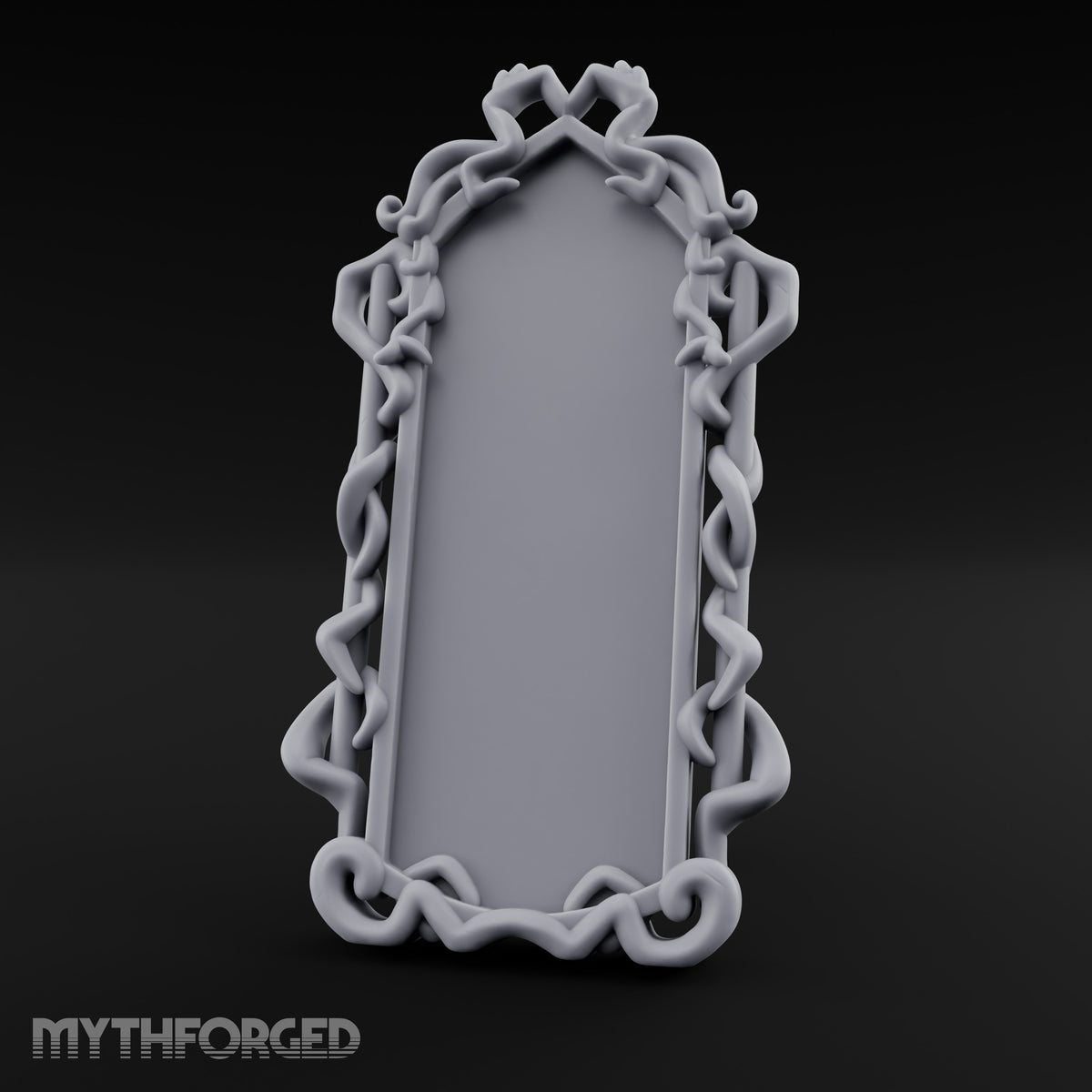 Tentacle-Framed Gothic-Arched Floor Mirror Miniature for Dungeons and Dragons, Pathfinder or other TTRPGs