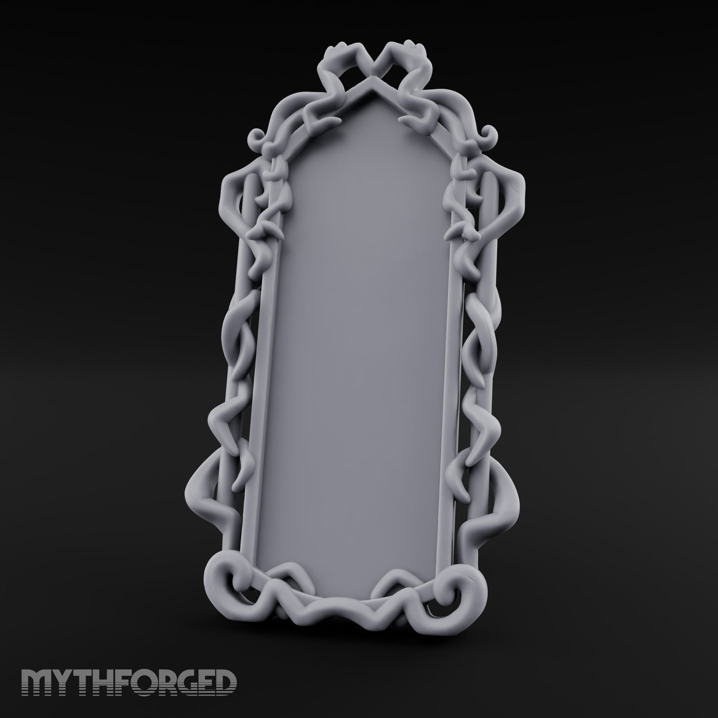 Tentacle-Framed Gothic-Arched Floor Mirror Miniature for Dungeons and Dragons, Pathfinder or other TTRPGs