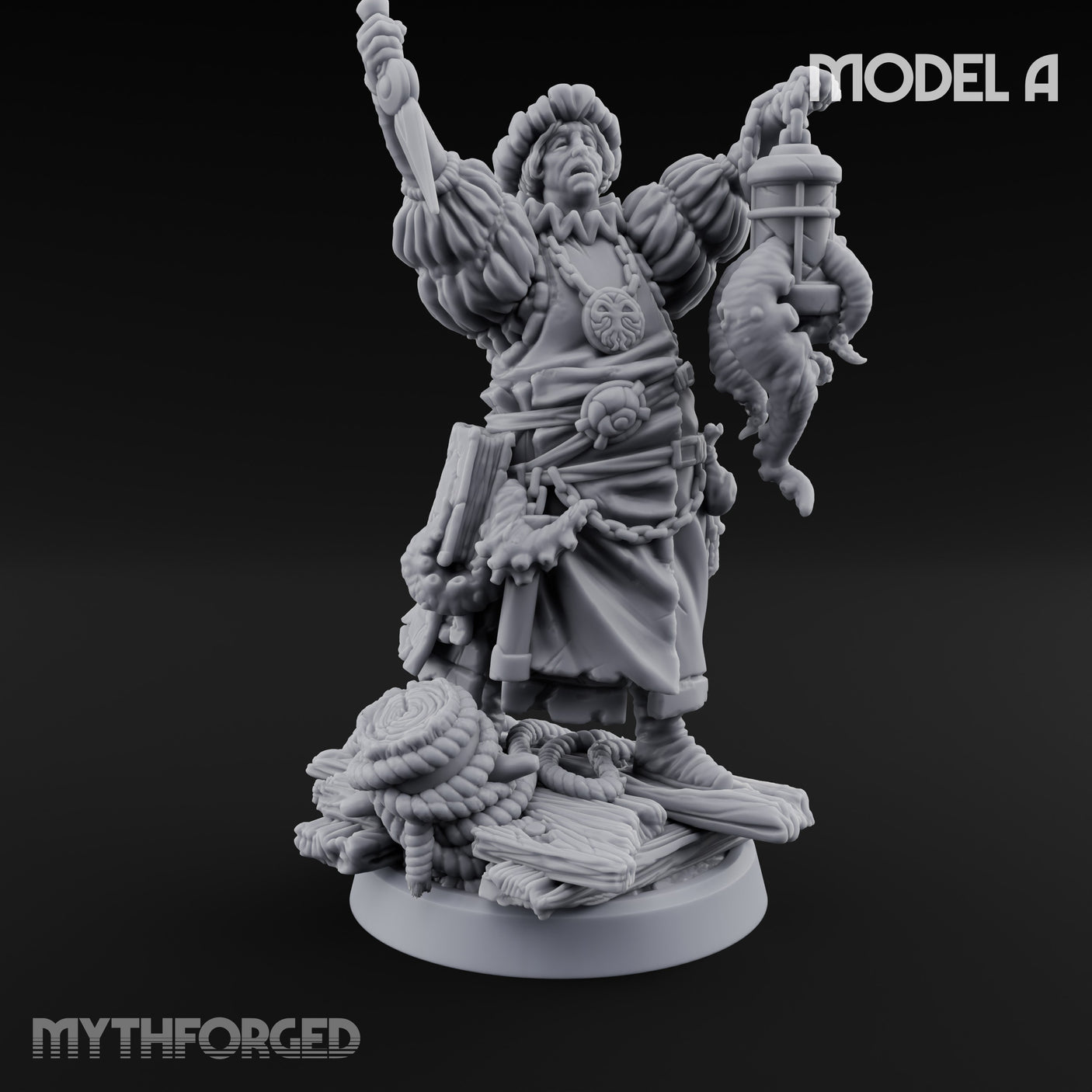 Tentacle Lashing Lantern Raising Cultist A Miniature for Dungeons and Dragons, Pathfinder or other TTRPGs