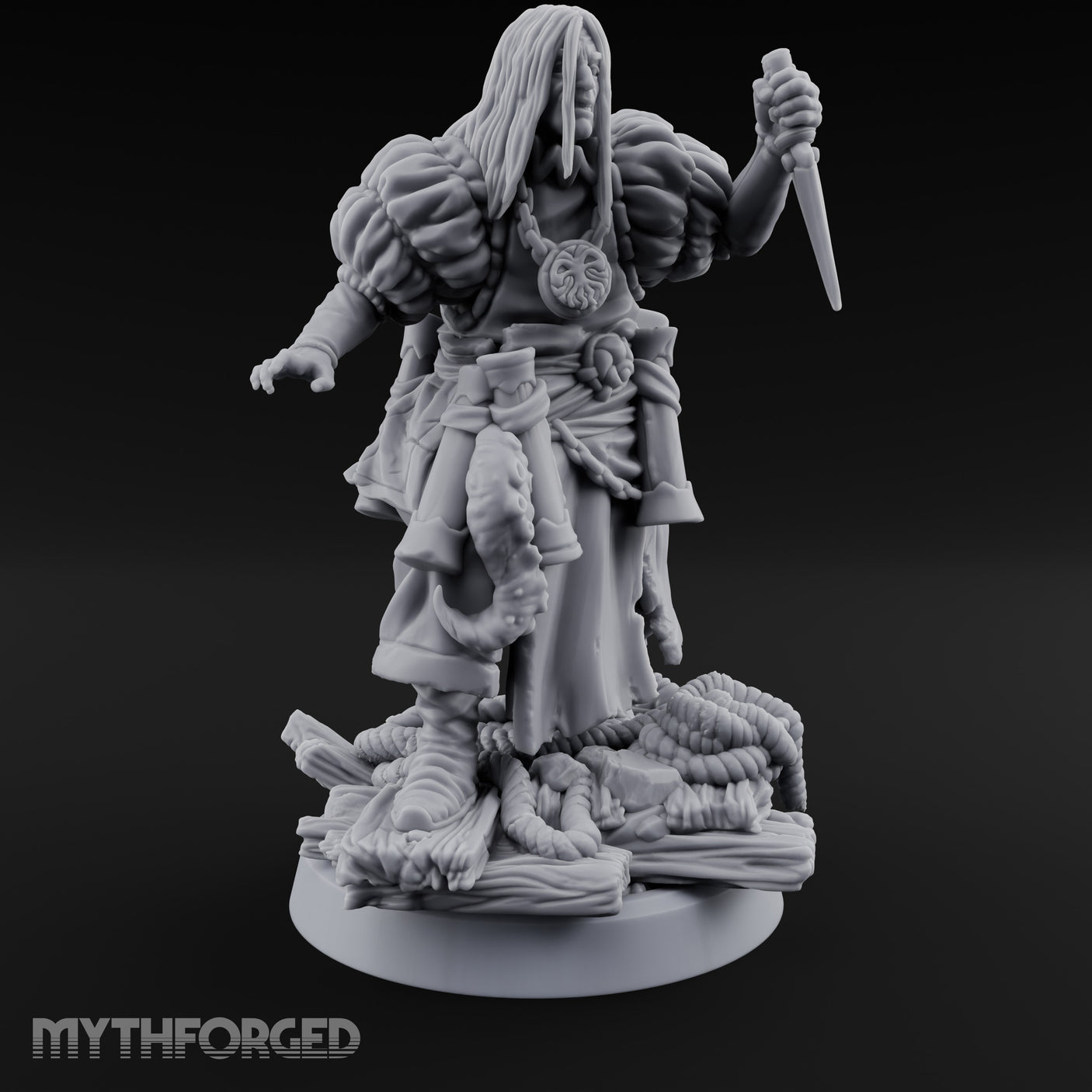 Tentacle Lashing Lantern Raising Cultist B Miniature for Dungeons and Dragons, Pathfinder or other TTRPGs