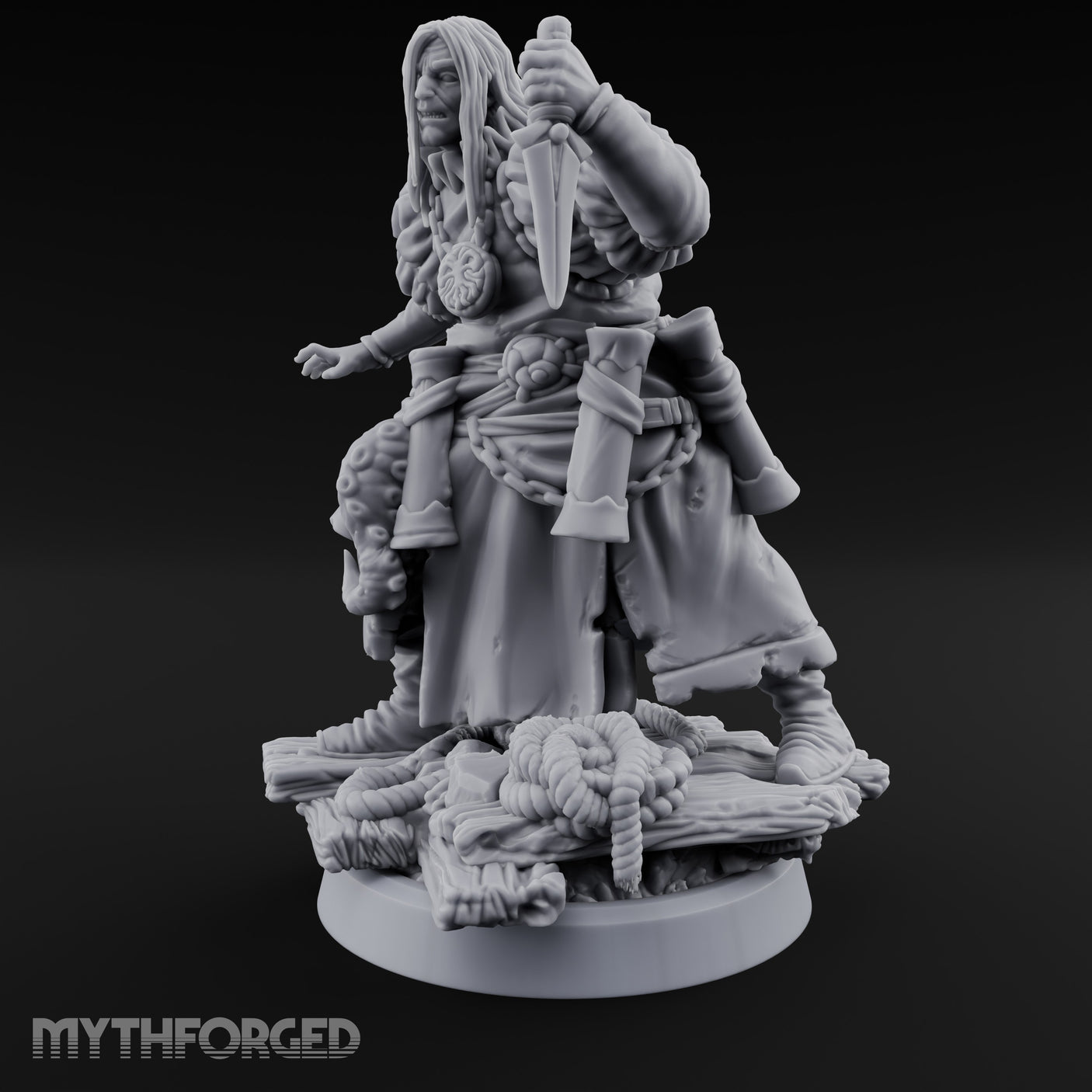Tentacle Lashing Lantern Raising Cultist B Miniature for Dungeons and Dragons, Pathfinder or other TTRPGs