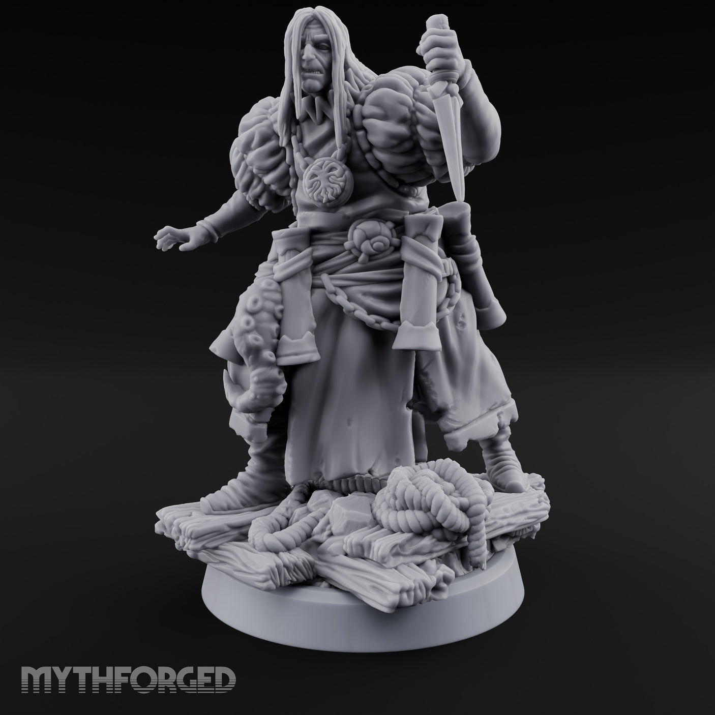 Tentacle Lashing Lantern Raising Cultist B Miniature for Dungeons and Dragons, Pathfinder or other TTRPGs