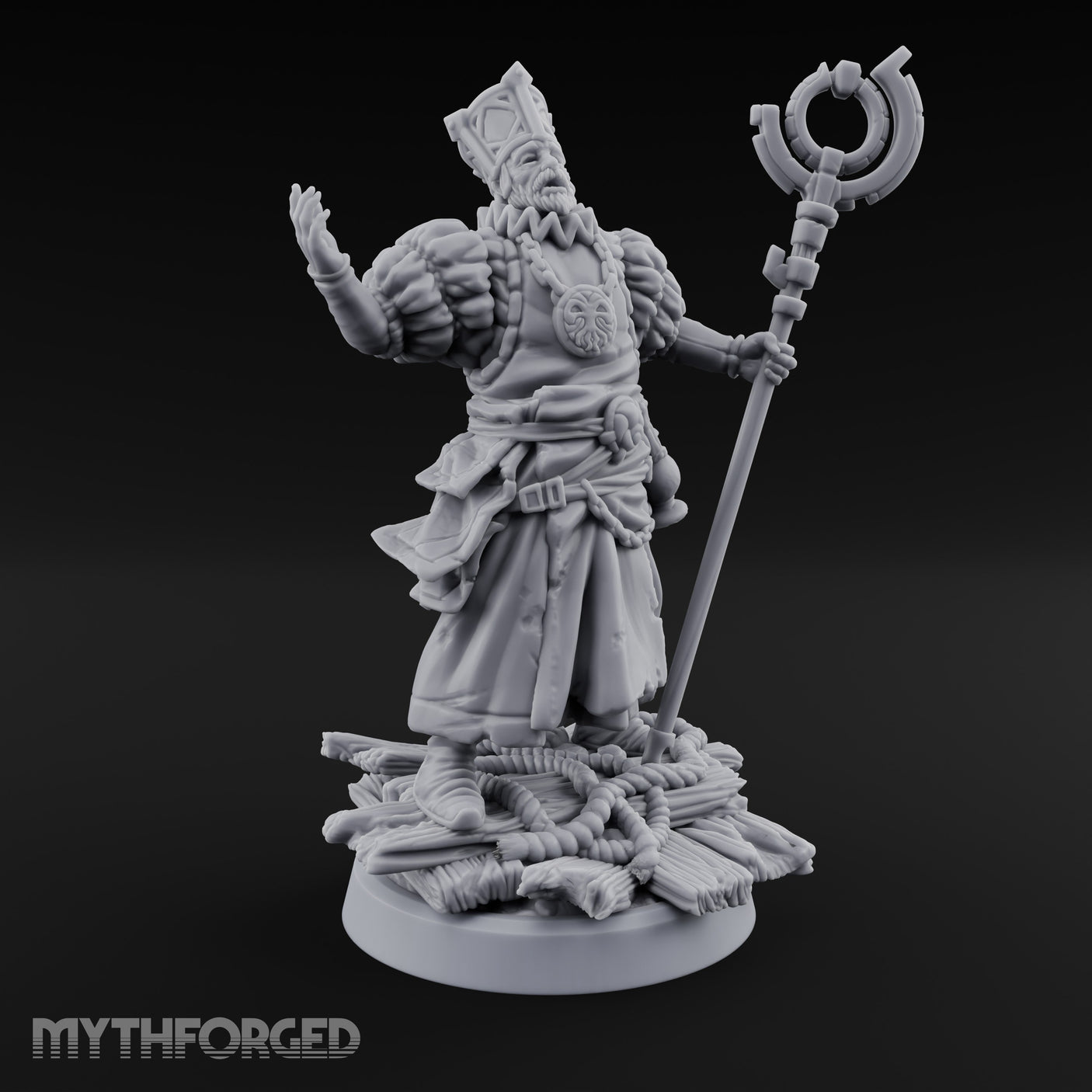 Tentacle Lashing Lantern Raising Cultist C Miniature for Dungeons and Dragons, Pathfinder or other TTRPGs