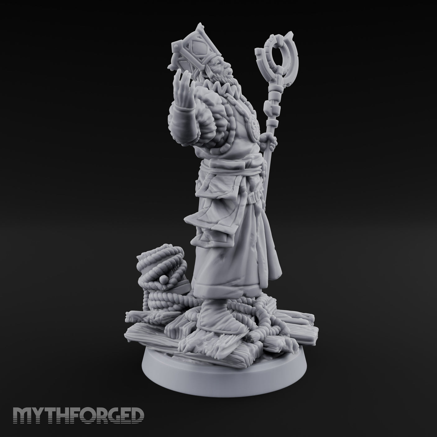 Tentacle Lashing Lantern Raising Cultist C Miniature for Dungeons and Dragons, Pathfinder or other TTRPGs