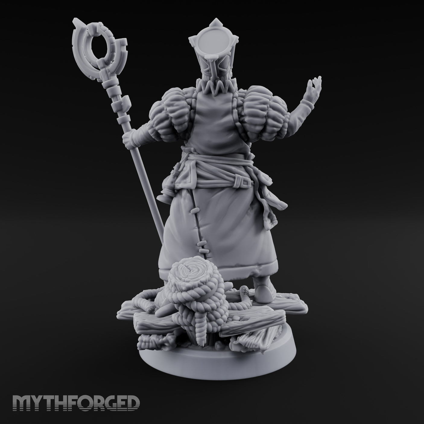 Tentacle Lashing Lantern Raising Cultist C Miniature for Dungeons and Dragons, Pathfinder or other TTRPGs