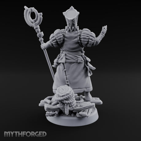 Tentacle Lashing Lantern Raising Cultist C Miniature for Dungeons and Dragons, Pathfinder or other TTRPGs
