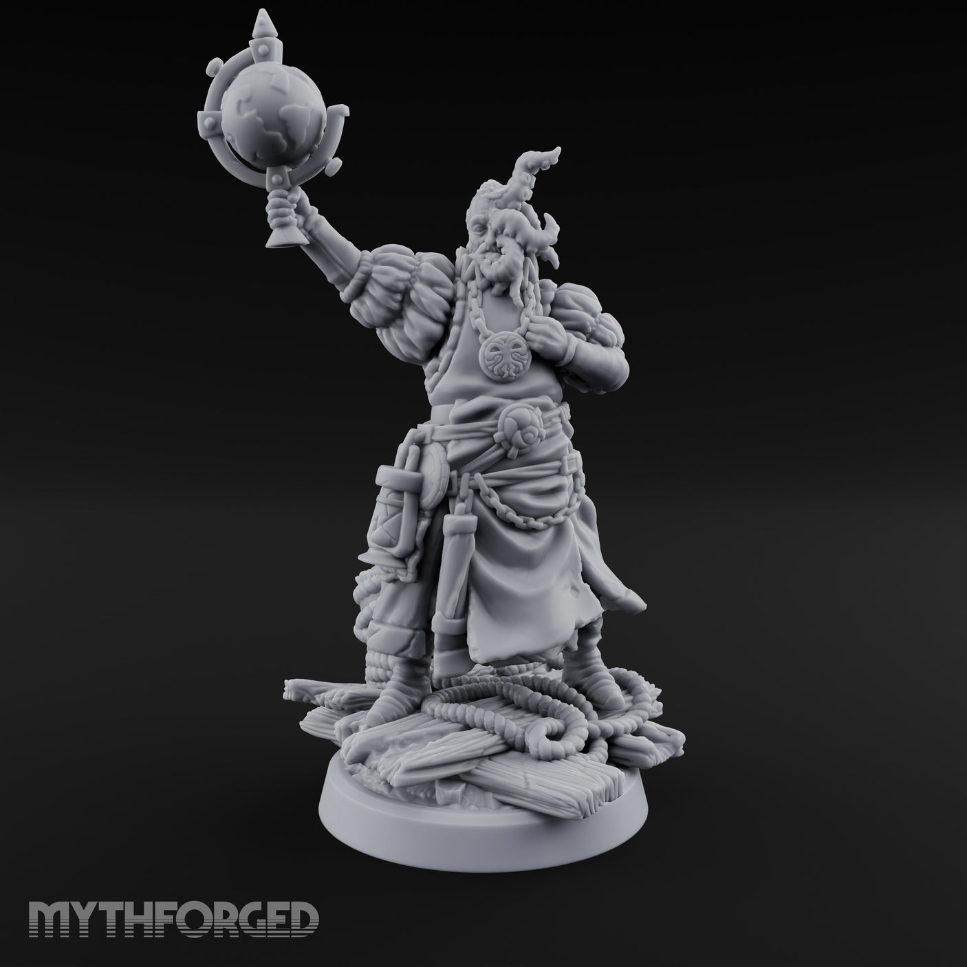 Tentacle Lashing Lantern Raising Cultist D Miniature for Dungeons and Dragons, Pathfinder or other TTRPGs