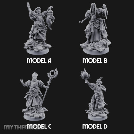 Tentacle Lashing Lantern Raising Cultists Miniature for Dungeons and Dragons, Pathfinder or other TTRPGs