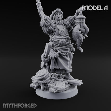 Tentacle Lashing Lantern Raising Cultists Miniature for Dungeons and Dragons, Pathfinder or other TTRPGs