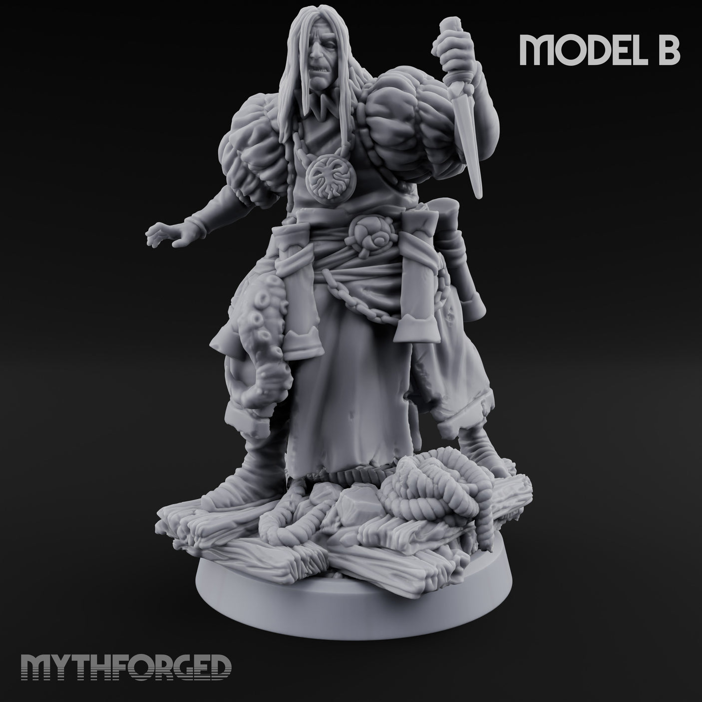 Tentacle Lashing Lantern Raising Cultists Miniature for Dungeons and Dragons, Pathfinder or other TTRPGs