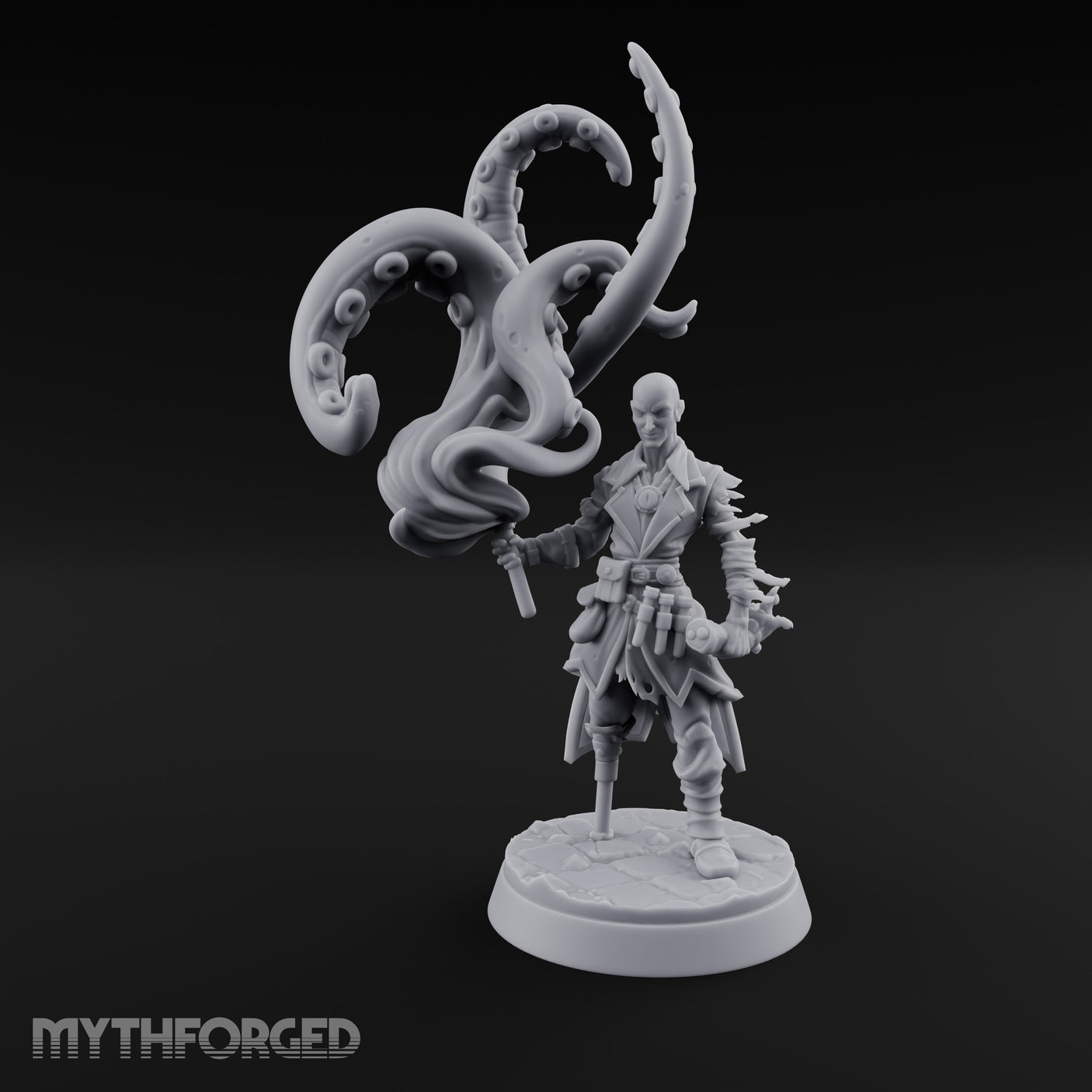 Tentacle Summoning Human Warlock Miniature for Dungeons and Dragons, Pathfinder or other TTRPGs