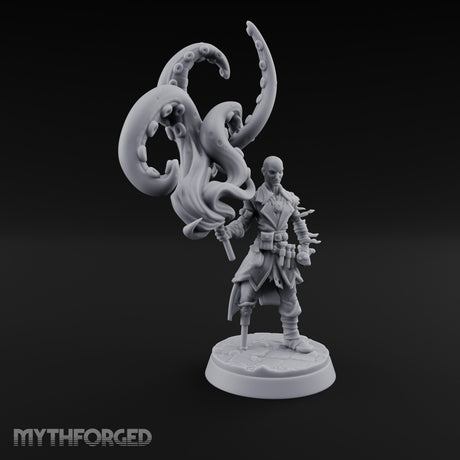Tentacle Summoning Human Warlock Miniature for Dungeons and Dragons, Pathfinder or other TTRPGs
