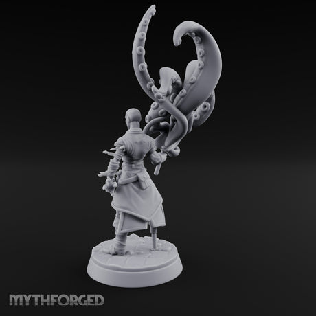 Tentacle Summoning Human Warlock Miniature for Dungeons and Dragons, Pathfinder or other TTRPGs