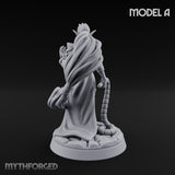 Tentacle Trailing Hand Raising Tiefling Necromancer A Miniature for Dungeons and Dragons, Pathfinder or other TTRPGs