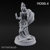 Tentacle Trailing Hand Raising Tiefling Necromancer A Miniature for Dungeons and Dragons, Pathfinder or other TTRPGs