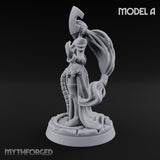 Tentacle Trailing Hand Raising Tiefling Necromancer A Miniature for Dungeons and Dragons, Pathfinder or other TTRPGs