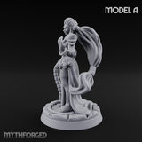 Tentacle Trailing Hand Raising Tiefling Necromancer A Miniature for Dungeons and Dragons, Pathfinder or other TTRPGs
