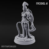 Tentacle Trailing Hand Raising Tiefling Necromancer A Miniature for Dungeons and Dragons, Pathfinder or other TTRPGs