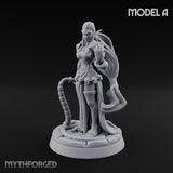 Tentacle Trailing Hand Raising Tiefling Necromancer A Miniature for Dungeons and Dragons, Pathfinder or other TTRPGs