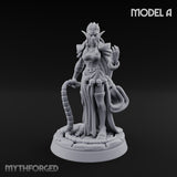 Tentacle Trailing Hand Raising Tiefling Necromancer A Miniature for Dungeons and Dragons, Pathfinder or other TTRPGs