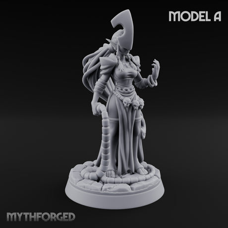 Tentacle Trailing Hand Raising Tiefling Necromancer A Miniature for Dungeons and Dragons, Pathfinder or other TTRPGs