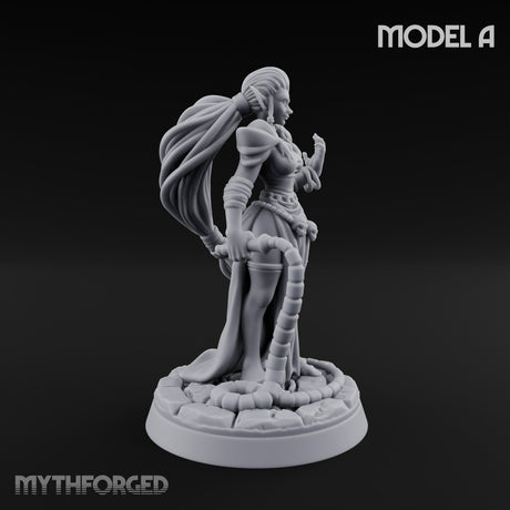Tentacle Trailing Hand Raising Tiefling Necromancer A Miniature for Dungeons and Dragons, Pathfinder or other TTRPGs