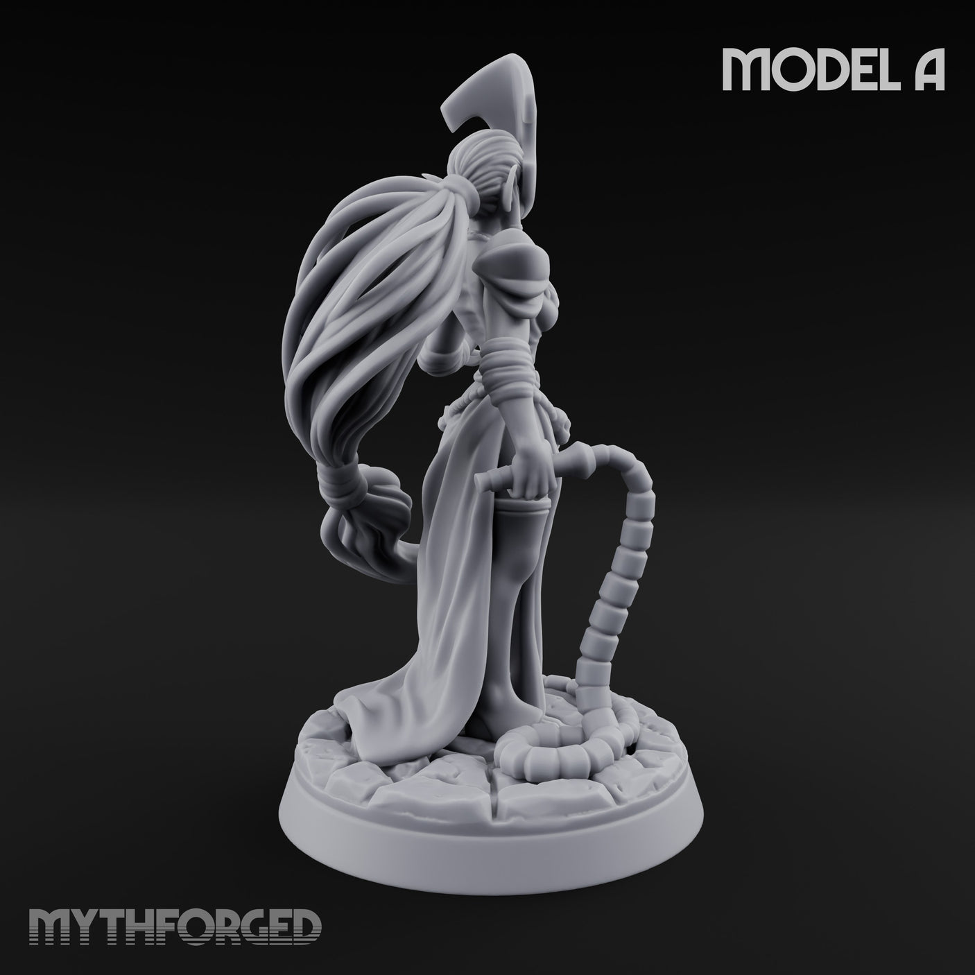 Tentacle Trailing Hand Raising Tiefling Necromancer A Miniature for Dungeons and Dragons, Pathfinder or other TTRPGs