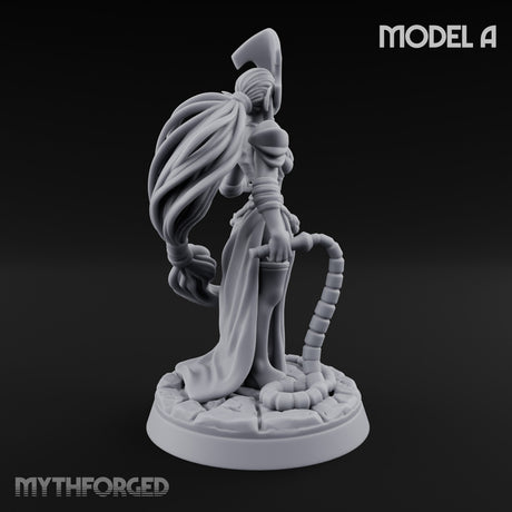 Tentacle Trailing Hand Raising Tiefling Necromancer A Miniature for Dungeons and Dragons, Pathfinder or other TTRPGs