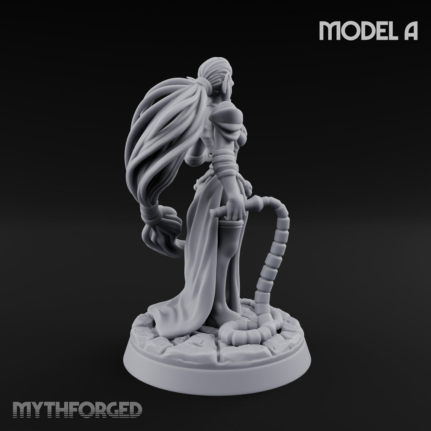 Tentacle Trailing Hand Raising Tiefling Necromancer A Miniature for Dungeons and Dragons, Pathfinder or other TTRPGs
