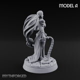 Tentacle Trailing Hand Raising Tiefling Necromancer A Miniature for Dungeons and Dragons, Pathfinder or other TTRPGs