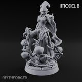 Tentacle Trailing Hand Raising Tiefling Necromancer B Miniature for Dungeons and Dragons, Pathfinder or other TTRPGs