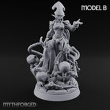 Tentacle Trailing Hand Raising Tiefling Necromancer B Miniature for Dungeons and Dragons, Pathfinder or other TTRPGs