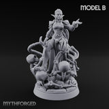 Tentacle Trailing Hand Raising Tiefling Necromancer B Miniature for Dungeons and Dragons, Pathfinder or other TTRPGs
